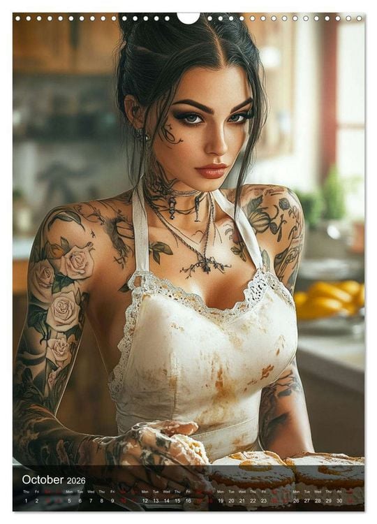 Produktbild: Tattoo Girls and Cakes (Wall Calendar 2026 DIN A3 portrait), CALVENDO 12 Month Wall Calendar