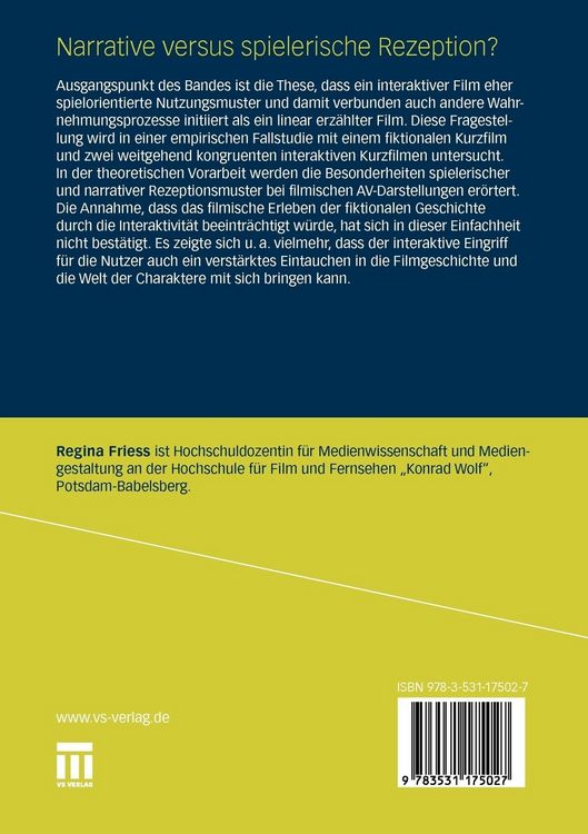 Produktbild: Narrative versus spielerische Rezeption?