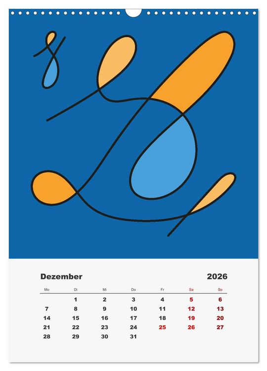 Produktbild: FormArt - Linien und Farben (Wandkalender 2026 DIN A3 hoch), CALVENDO Monatskalender