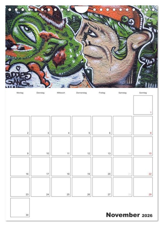 Produktbild: GRAFFITI 2026 / Planer (Wandkalender 2026 DIN A4 hoch), CALVENDO Monatskalender