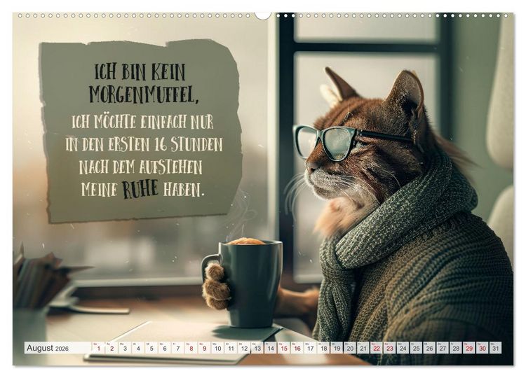 Produktbild: MORGENMUFFEL M&uuml;rrische Weisheiten (Wandkalender 2026 DIN A2 quer), CALVENDO Monatskalender