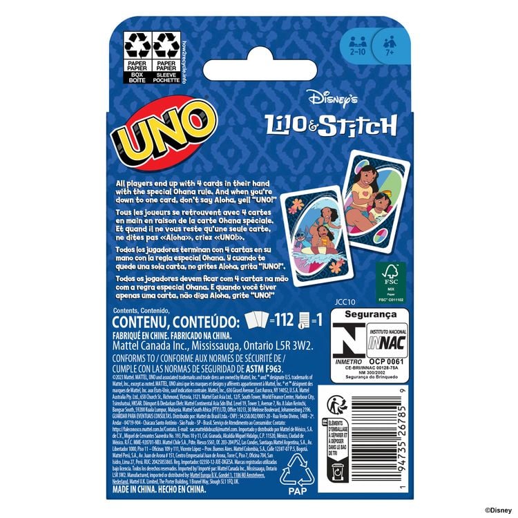 Produktbild: UNO Disneys Lilo und Stitch Kartenspiel für Kinder und Familienabende