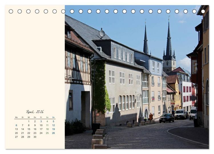 Produktbild: Saalfeld an der Saale &ndash; mein Streifzug durch die historische Altstadt (Tischkalender 2026 DIN A5 quer), CALVENDO Monatskalender