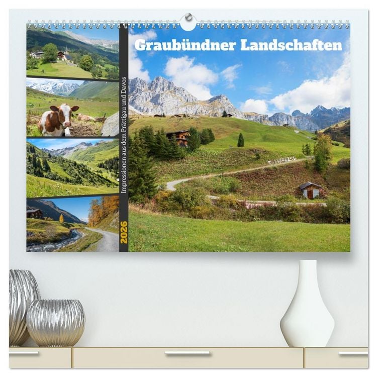Produktbild: Graub&uuml;ndner Landschaften (hochwertiger Premium Wandkalender 2026 DIN A2 quer), Kunstdruck in Hochglanz