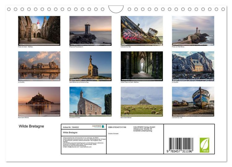 Produktbild: Wilde Bretagne (Wandkalender 2026 DIN A4 quer), CALVENDO Monatskalender
