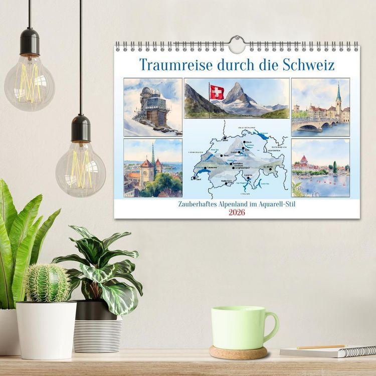 Produktbild: Traumreise durch die Schweiz (Wandkalender 2026 DIN A4 quer), CALVENDO Monatskalender