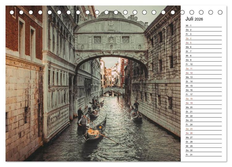 Produktbild: Traumstadt Venedig (Tischkalender 2026 DIN A5 quer), CALVENDO Monatskalender