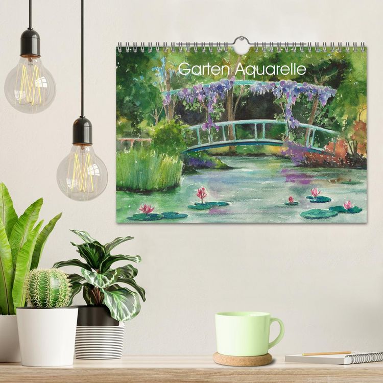 Produktbild: Garten Aquarelle (Wandkalender 2026 DIN A4 quer), CALVENDO Monatskalender