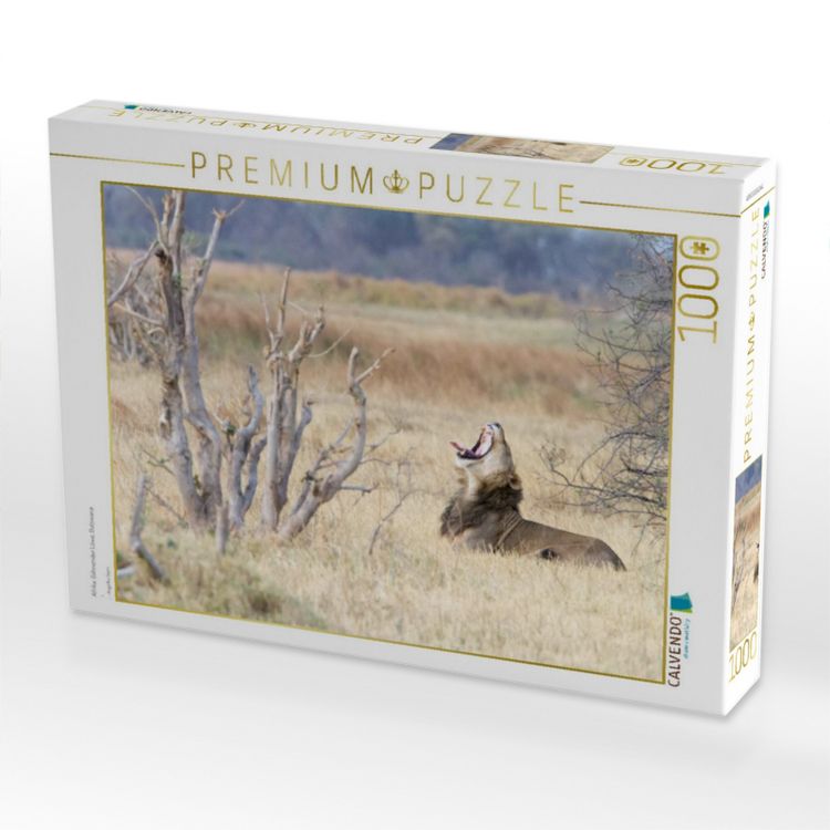 Produktbild: CALVENDO Puzzle Afrika: G&auml;hnender L&ouml;we, Botswana | 1000 Teile Lege-Gr&ouml;&szlig;e 64x48cm Foto-Puzzle f&uuml;r gl&uuml;ckliche Stunden