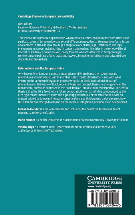 Produktbild: Referendums and the European Union