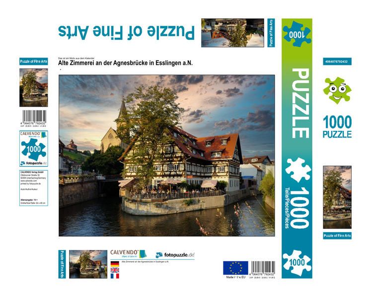 Produktbild: CALVENDO Puzzle Alte Zimmerei an der Agnesbr&uuml;cke in Esslingen a.N. | 1000 Teile Lege-Gr&ouml;&szlig;e 64x48cm Foto-Puzzle f&uuml;r gl&uuml;ckliche Stunden