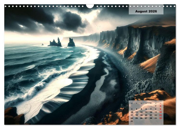 Produktbild: Die sch&ouml;nsten Naturwunder - Betrachtet durch die Augen der KI (Wandkalender 2026 DIN A3 quer), CALVENDO Monatskalender