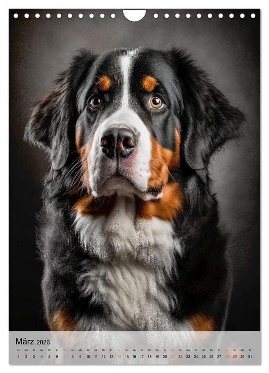 Produktbild: Berner Sennenhund - gutm&uuml;tig und treu (Wandkalender 2026 DIN A4 hoch), CALVENDO Monatskalender