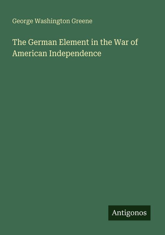 Produktbild: The German Element in the War of American Independence