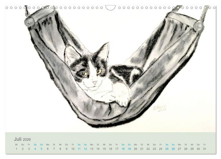 Produktbild: KATZEN PortraiTierART (Wandkalender 2026 DIN A3 quer), CALVENDO Monatskalender