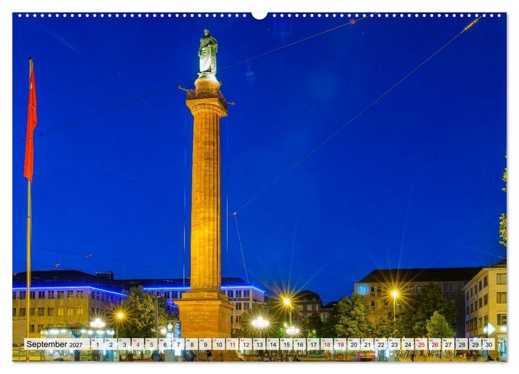 Produktbild: Ein Blick auf Darmstadt in Farbe (hochwertiger Premium Wandkalender 2027 DIN A2 quer), Kunstdruck in Hochglanz