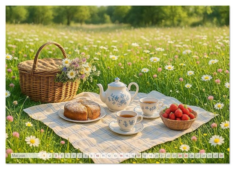 Produktbild: Land Pause - Ein Jahr im Cottagegarten (Wandkalender 2026 DIN A4 quer), CALVENDO Monatskalender