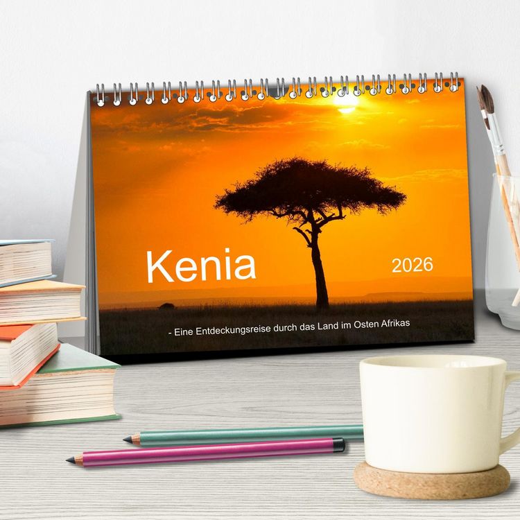 Produktbild: Kenia - Eine Entdeckungsreise durch das Land im Osten Afrikas (Tischkalender 2026 DIN A5 quer), CALVENDO Monatskalender