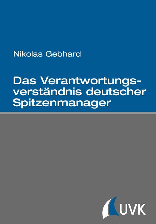 Produktbild: Das Verantwortungsverst&auml;ndnis deutscher Spitzenmanager