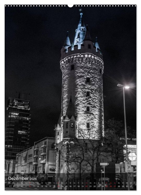 Produktbild: Frankfurt monochrom (hochwertiger Premium Wandkalender 2026 DIN A2 hoch), Kunstdruck in Hochglanz