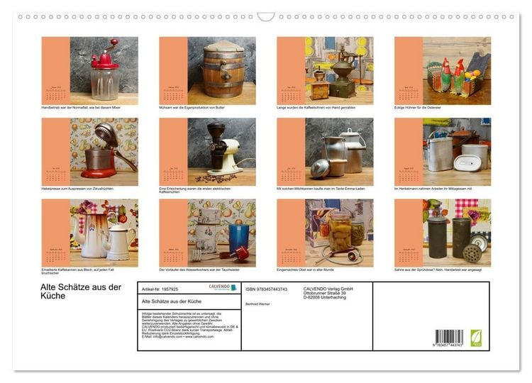 Produktbild: Alte Sch&auml;tze aus der K&uuml;che (Wandkalender 2026 DIN A2 quer), CALVENDO Monatskalender
