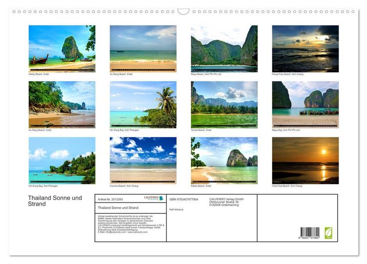 Produktbild: Thailand Sonne und Strand (Wandkalender 2026 DIN A2 quer), CALVENDO Monatskalender
