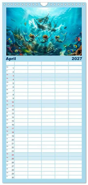 Produktbild: Familienplaner 2027 - Sirenen - die unheimliche Verlockung mit 5 Spalten (Wandkalender, 21 x 45 cm) CALVENDO