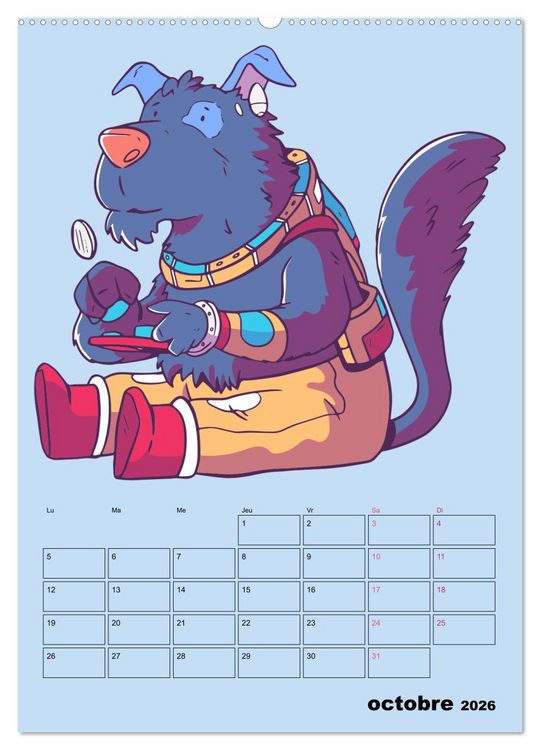 Produktbild: Animaux Gamers Amusants (Calendrier mural 2026 DIN A2 horizontal) calendrier de bureau