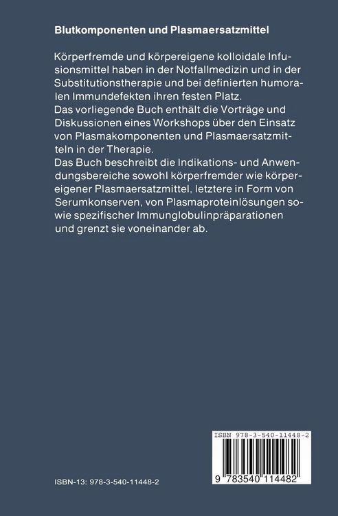 Produktbild: Blutkomponenten und Plasmaersatzmittel