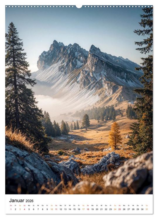 Produktbild: Bergwelten - Berge T&auml;ler Augenblicke (hochwertiger Premium Wandkalender 2026 DIN A2 hoch), Kunstdruck in Hochglanz