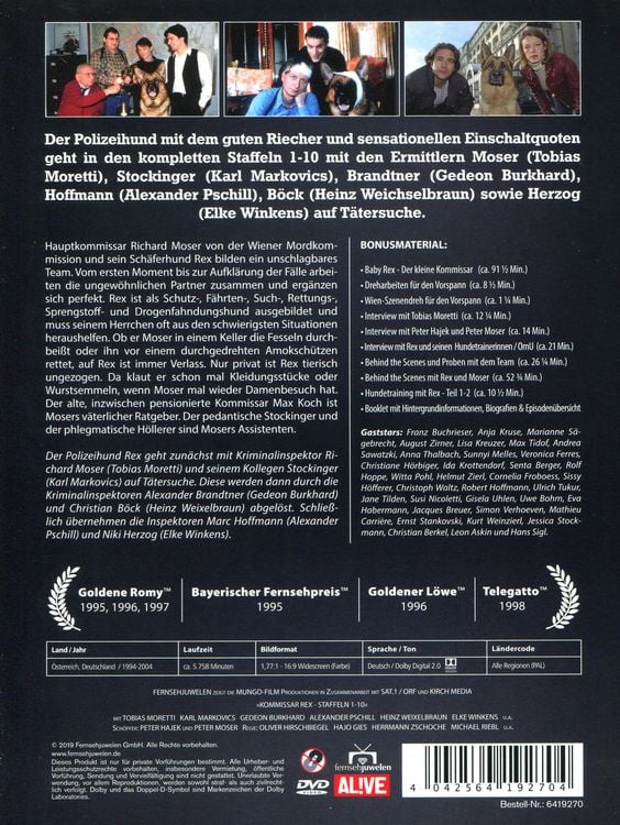 Produktbild: Kommissar Rex - Gesamtedition Staffeln 1-10 (Alle 119 Folgen) + Bonus-Disc (28 DVDs) (Fernsehjuwelen)