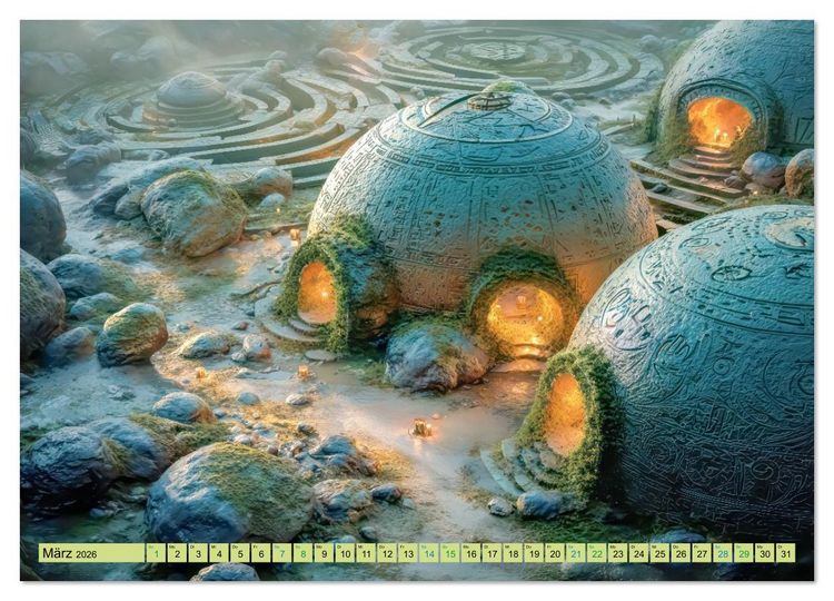 Produktbild: Labyrinthe - Der Fantasie (Wandkalender 2026 DIN A2 quer), CALVENDO Monatskalender