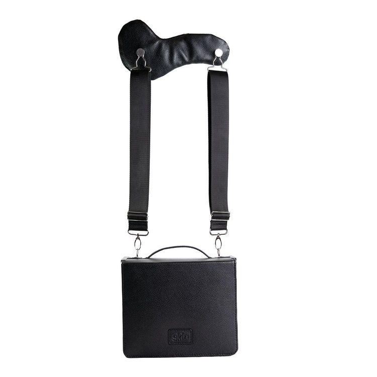 Produktbild: HabersackSKIN Tasche PURO aus Nappaleder in Gr. XL in Onyx-Schwarz mit Tragegurt & Buchst&uuml;tze
