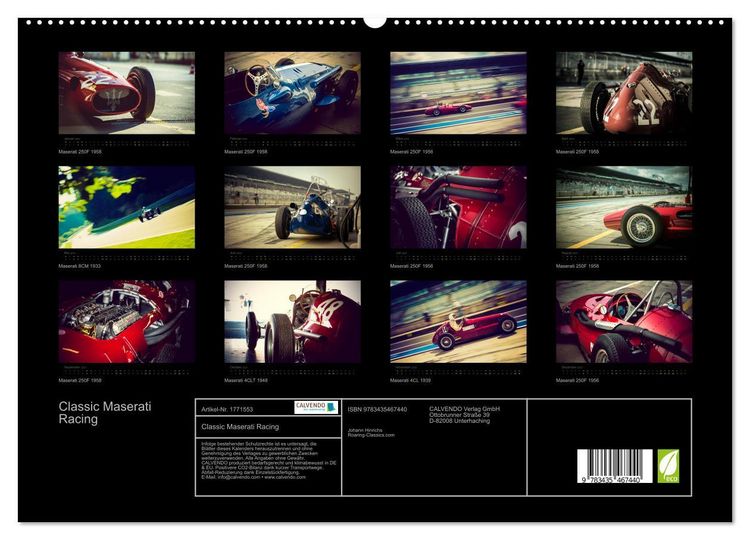 Produktbild: Classic Maserati Racing (hochwertiger Premium Wandkalender 2025 DIN A2 quer), Kunstdruck in Hochglanz