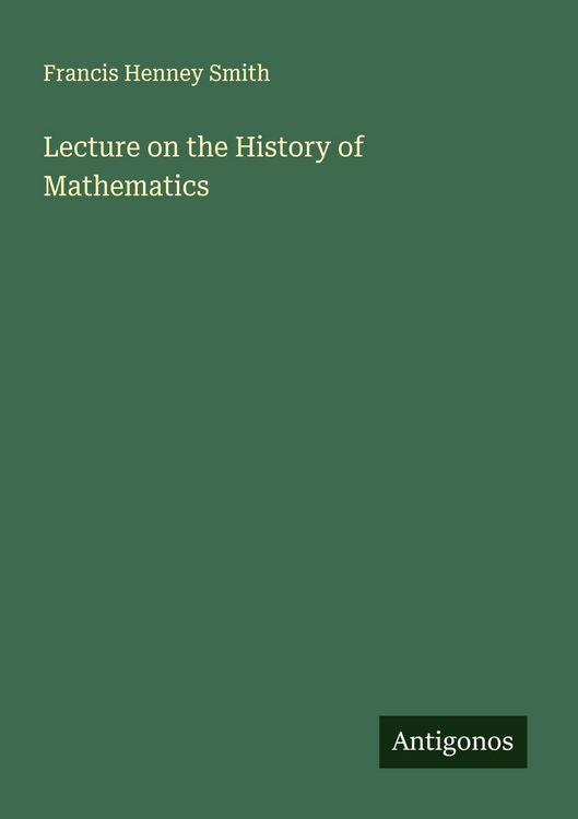 Produktbild: Lecture on the History of Mathematics