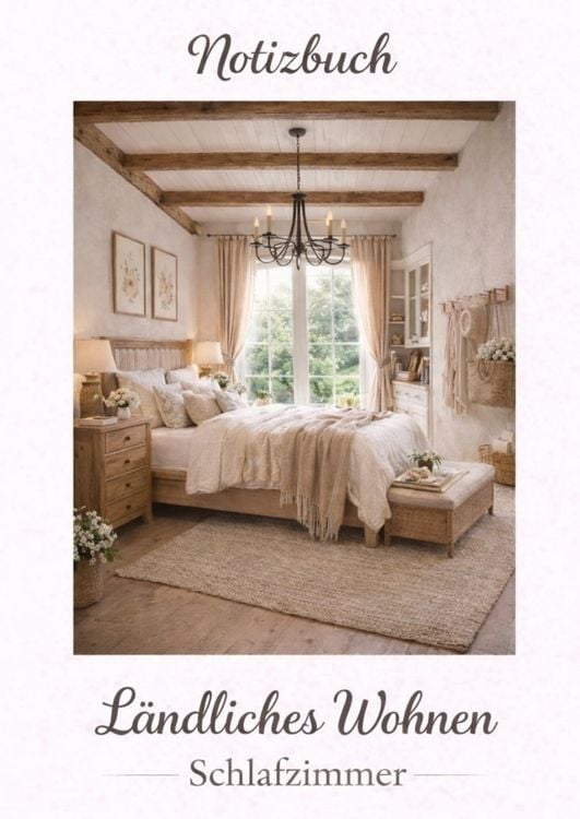 Produktbild: Notizbuch, L&auml;ndliches Wohnen - Schlafzimmer