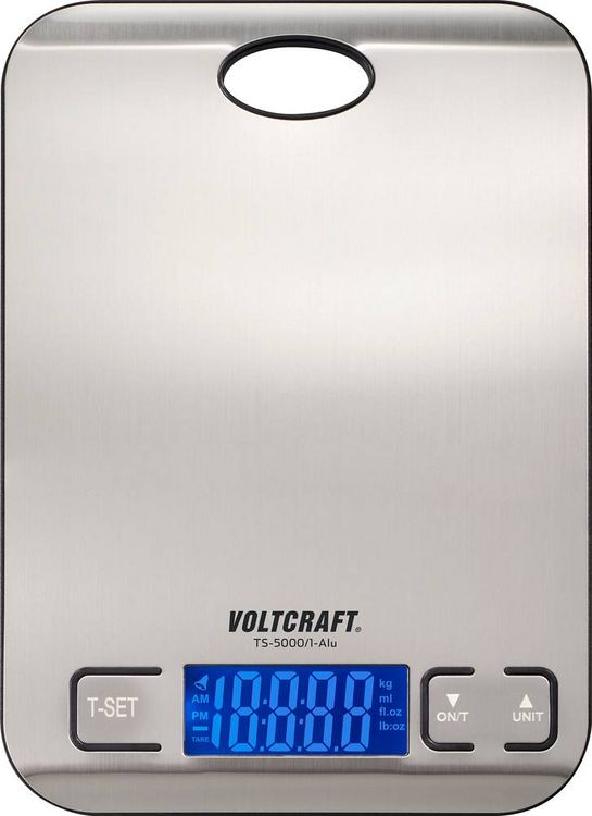 Produktbild: VOLTCRAFT TS-5000/1-Alu Briefwaage TS-5000/1-Alu W&auml;gebereich (max.) 5 kg Ablesbarkeit 1 g batteriebetrieben Edelstahl
