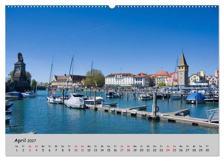Produktbild: Lindau am Bodensee - Zwischen Himmel und See (hochwertiger Premium Wandkalender 2027 DIN A2 quer), Kunstdruck in Hochglanz