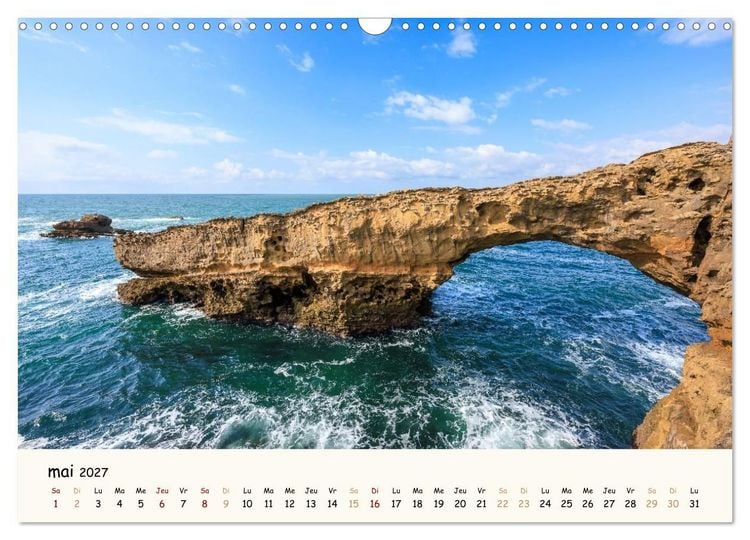 Produktbild: Entre monts et vagues - Une ann&eacute;e au Pays Basque (Calendrier mural 2027 DIN A3 vertical), CALVENDO calendrier mensuel