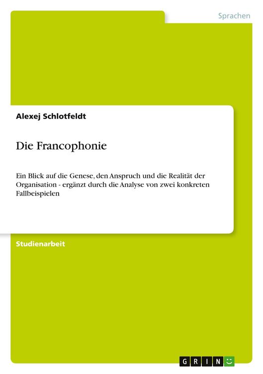 Produktbild: Die Francophonie