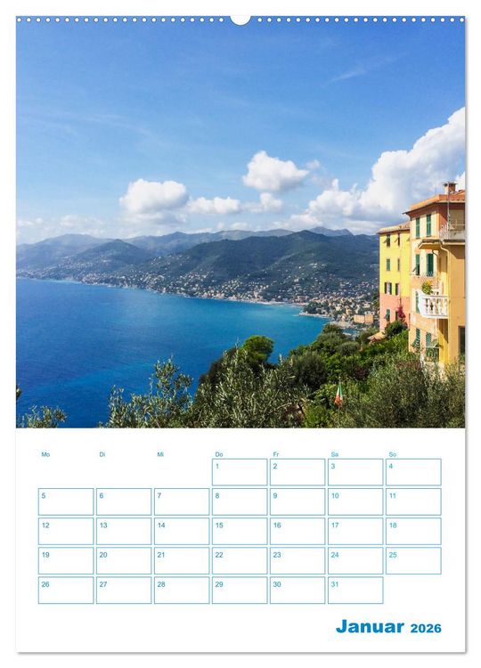 Produktbild: Blauer Ligurien Sommer (Wandkalender 2026 DIN A2 hoch), CALVENDO Monatskalender
