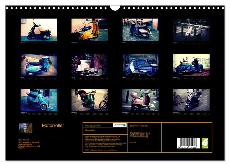 Produktbild: Motorroller (Wandkalender 2026 DIN A3 quer), CALVENDO Monatskalender