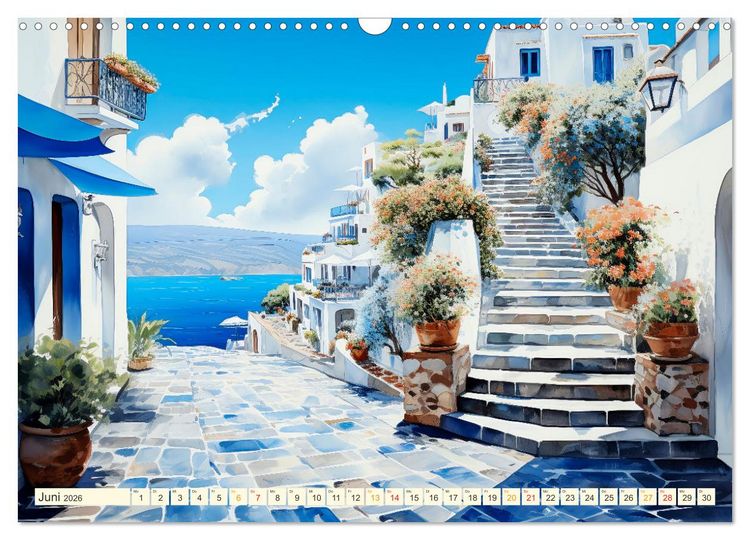 Produktbild: Santorini Inseltr&auml;ume (Wandkalender 2026 DIN A3 quer), CALVENDO Monatskalender