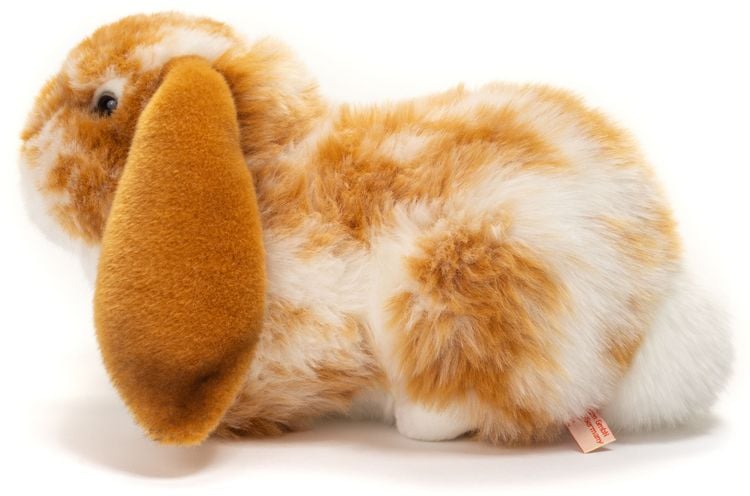 Produktbild: Teddy Hermann 93791 - Hase, Widder-Kaninchen hellbraun-wei&szlig;/gescheckt, 30 cm, liegend, Pl&uuml;schtier