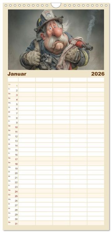 Produktbild: Familienplaner 2026 - Arbeiten bis der Rollator funkt! mit 5 Spalten (Wandkalender, 21 x 45 cm) CALVENDO