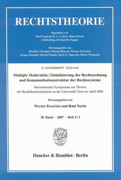 Produktbild: Multiple Modernit&auml;t, Globalisierung der Rechtsordnung und Kommunikationsstruktur der Rechtssysteme.