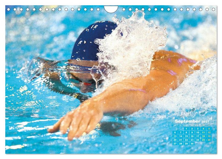 Produktbild: Schwimmen: Sport auf blauen Bahnen (Wandkalender 2027 DIN A4 quer), CALVENDO Monatskalender