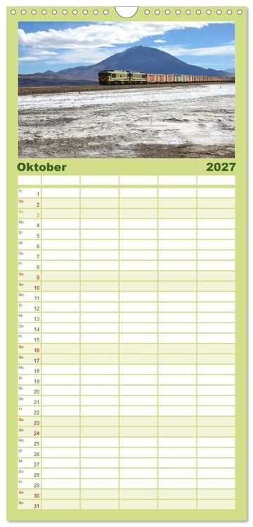 Produktbild: Familienplaner 2027 - Bolivien - Die geheime Perle S&uuml;damerikas mit 5 Spalten (Wandkalender, 21 x 45 cm) CALVENDO
