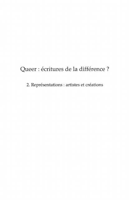 Produktbild: Queer volume 2 - ecritures de la difference ? - representati