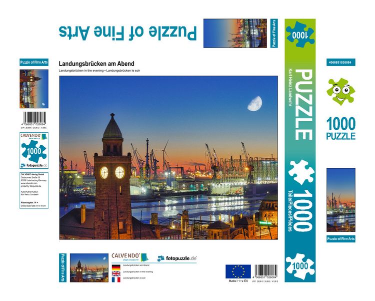 Produktbild: CALVENDO Puzzle Landungsbr&uuml;cken am Abend | 1000 Teile Lege-Gr&ouml;&szlig;e 64x48cm Foto-Puzzle f&uuml;r gl&uuml;ckliche Stunden